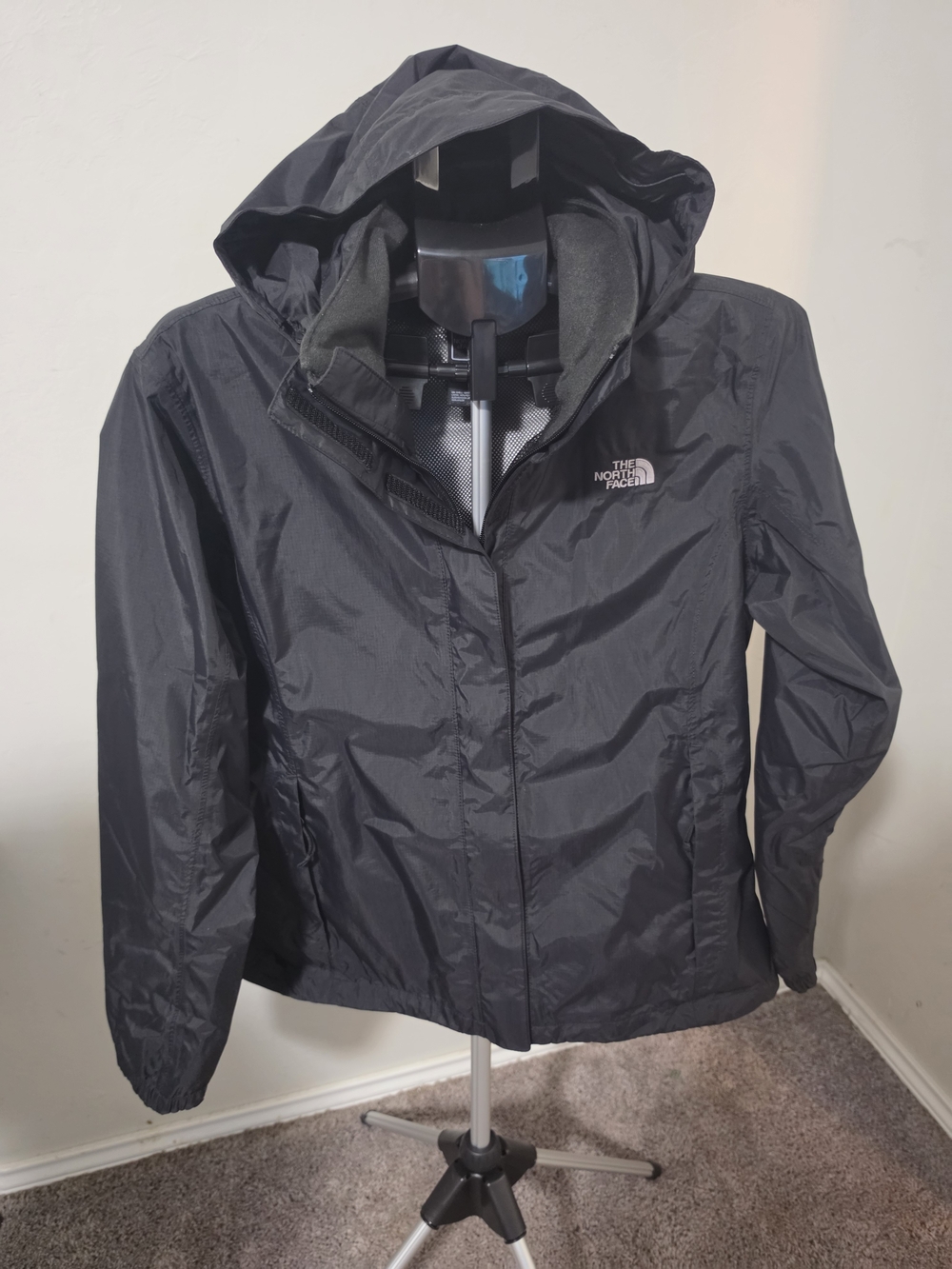 The North Face Women's Black Hooded Rain Jacket